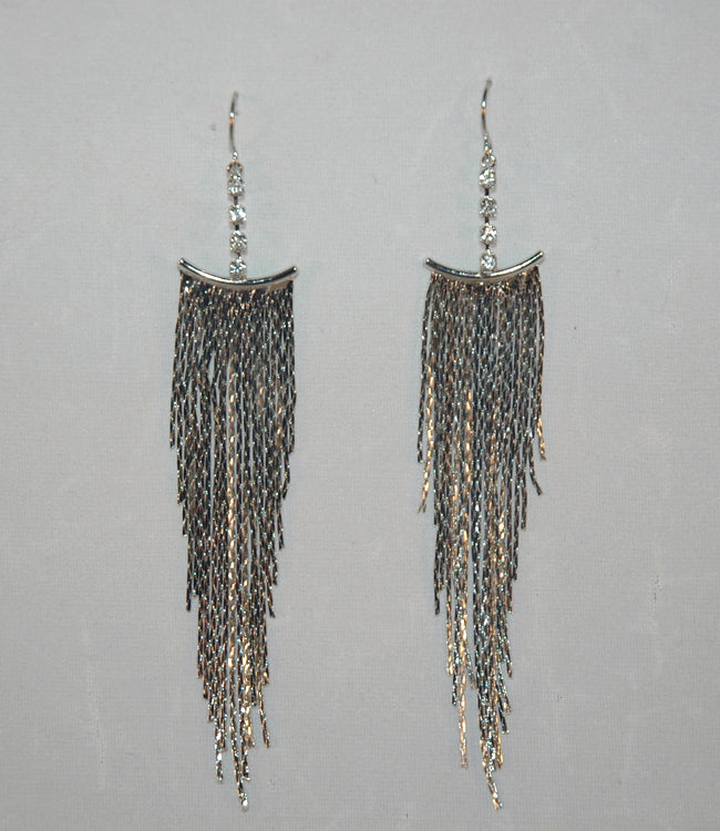 Silver Fringe Style Chandalier with Diamonte Accents