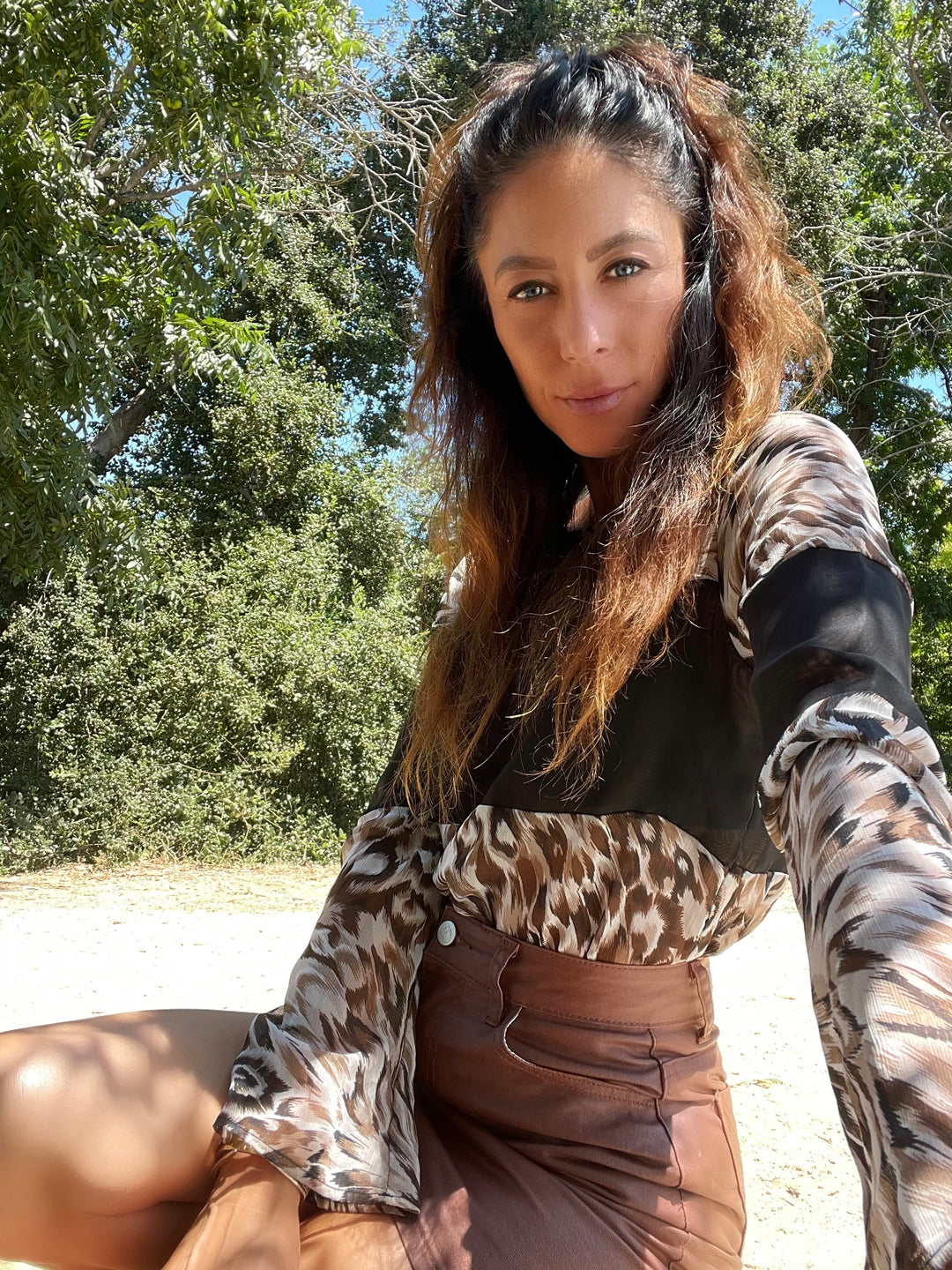 Leopard Chiffon Blouse