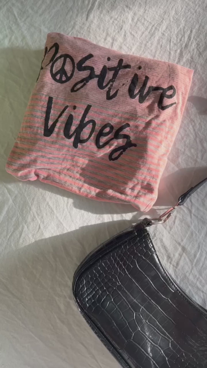 Positive vibes scoop neck top