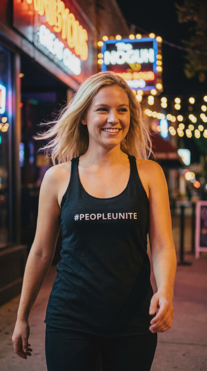 Women's Racerback Tank #PEOPLEUNITE