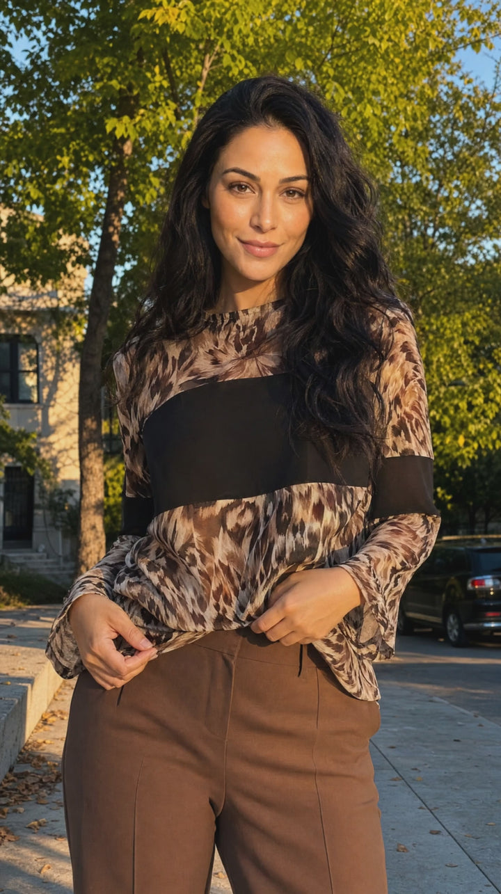 Leopard Chiffon Blouse