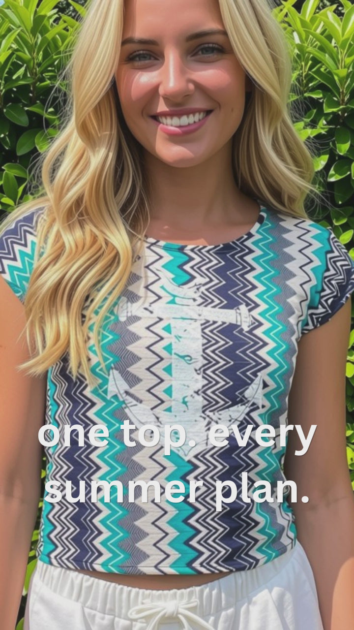 Zig Zag knit Anchor Blouse