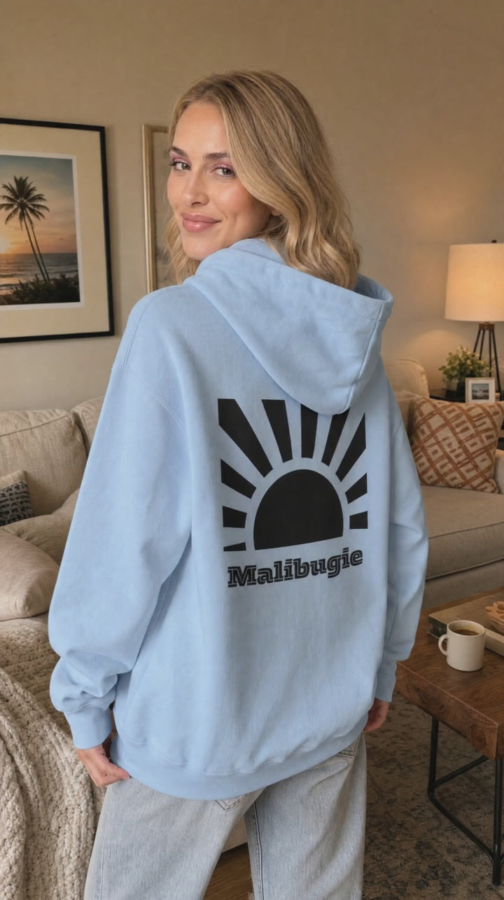THE "MALIBUGIE" HOODY - Light Pink & Light Blue