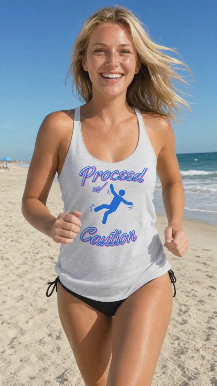 Proceed w/ Caution Women's Racerback Tank