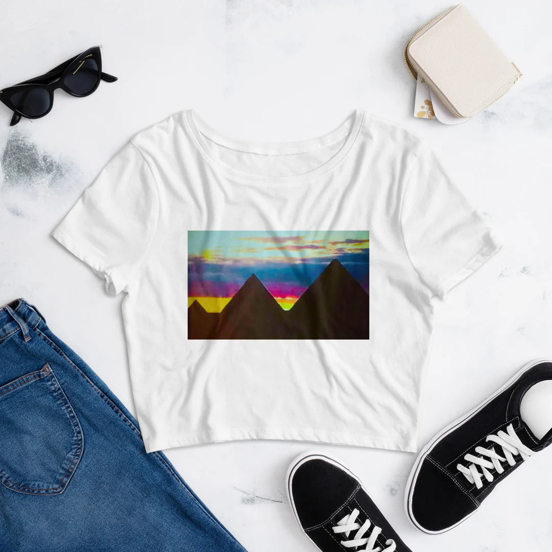 Women's Pyramid Sunset Crop Tee