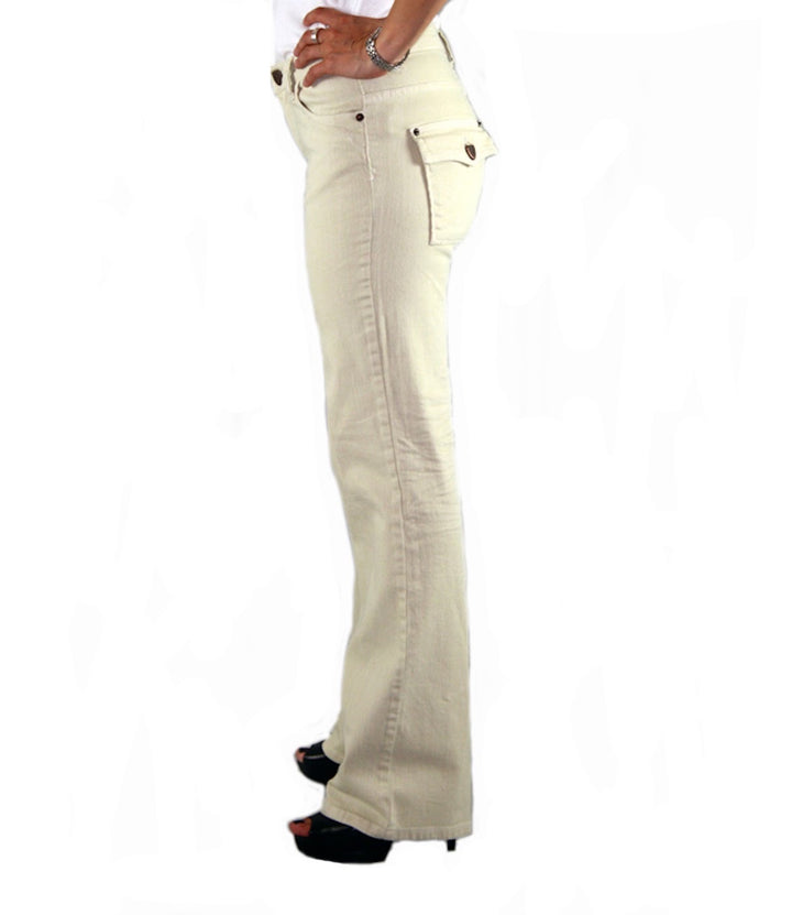 Flap pocket premium stretch twill bootcut pant