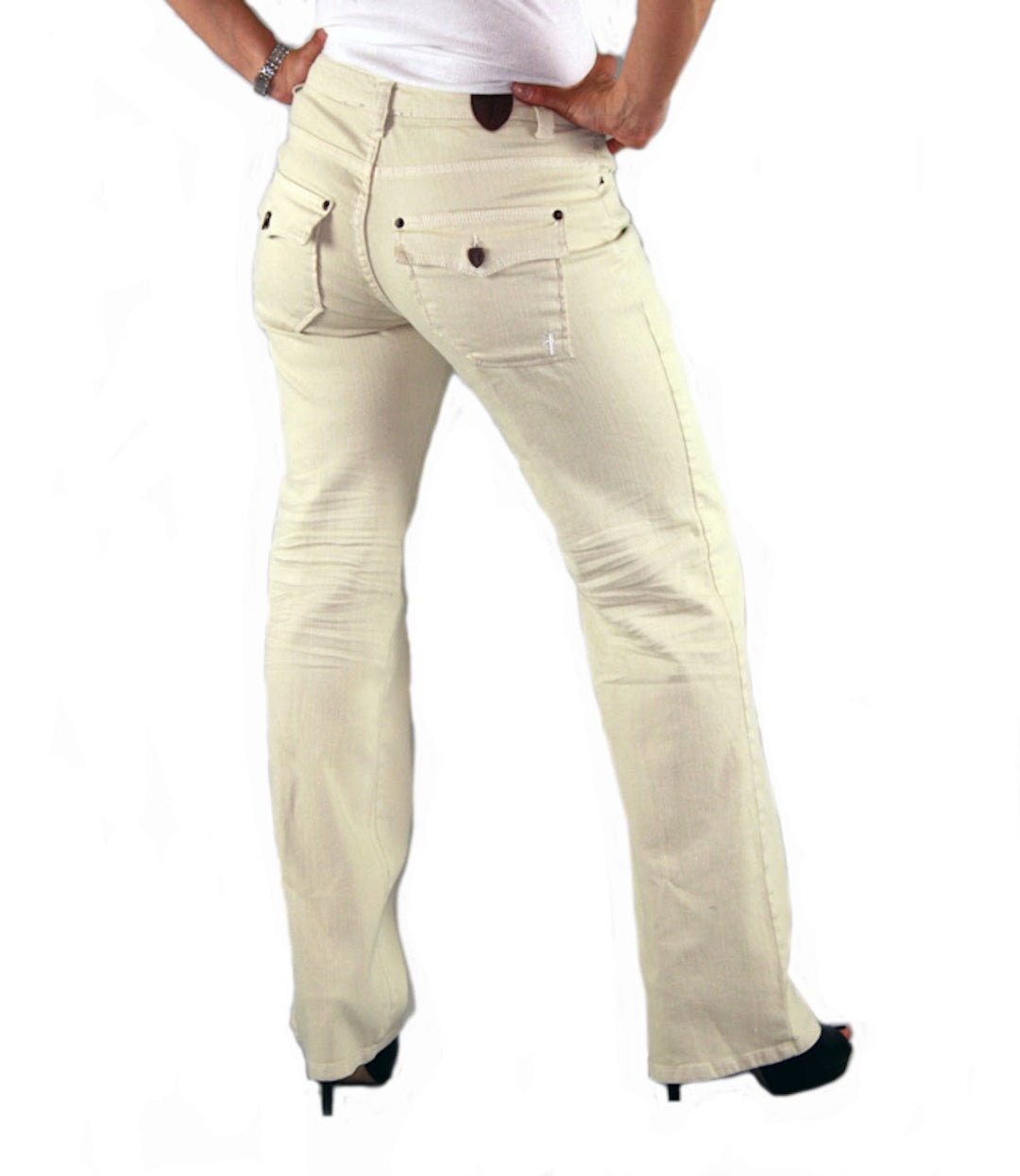 Flap pocket premium stretch twill bootcut pant