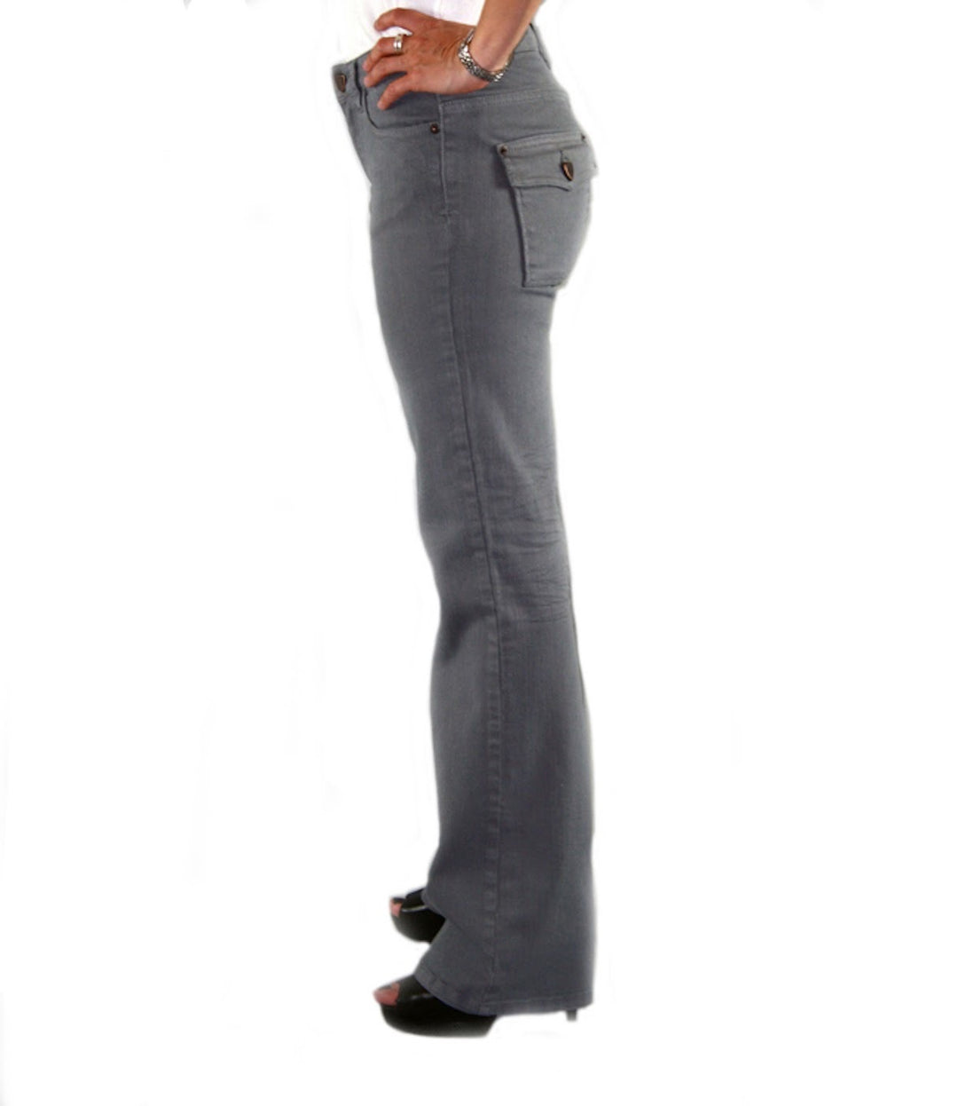 Flap pocket premium stretch twill bootcut pant