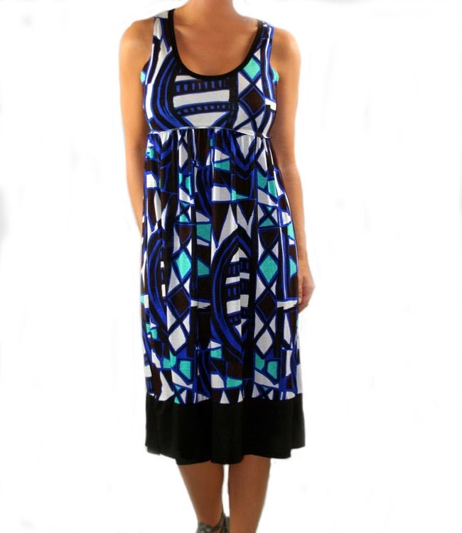 Geometric printed calf length summer dress