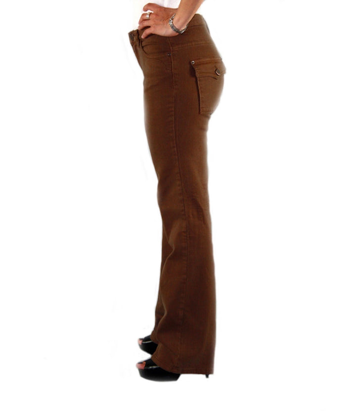 Flap pocket premium stretch twill bootcut pant